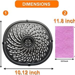Air Fryer Grill Pan For Power XL Gowise 5 QT 7QT Air Fryers,Nonstick Coating Crisper Plate Protective Flim,Air Fryer Replacement Parts,Air Fryer Rack,Air Fryer Accessories,Dishwasher Safe
