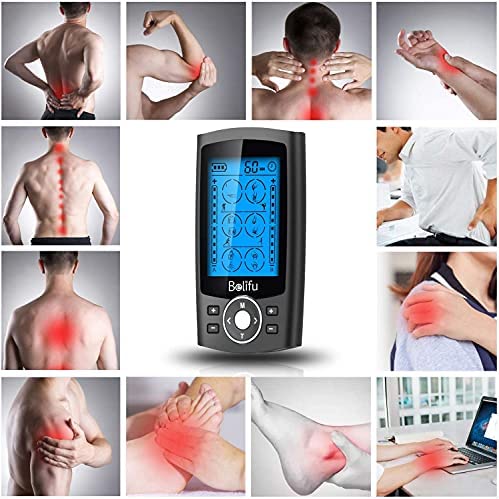 Belifu Dual Channel TENS EMS Unit 24 Modes Muscle Stimulator for Pain Relief Therapy, Electronic Pulse Massager Muscle Massager with 10 Pads, Dust-Proof Drawstring Storage Bag,Fastening Cable Ties… - Image 2