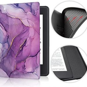 Case for Kindle Paperwhite 5 – 6.8Inch (11Th Gen) 2021 Marmorierung Printed Case, Kindle Signature Edition and Kids Editio Pu Leather Cover, E-Reader Accessory,Purple,Paperwhite 5