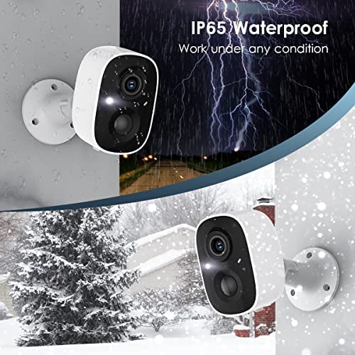 Security Camera Wireless Outdoor, 1080P Color Night Vision AI Motion Detection 2-Way Talk Battery Powered WiFi Home Indoor Camera IP65 Weatherproof Spotlight Siren Alarm Cloud/SD Storage - Image 3