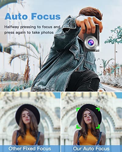 Digital Camera 2.7K 48MP Vlogging Camera, Auto Focus Digital Point and Shoot Camera with 32GB Memory Card,16X Zoom, Time Lapse Digital Cameras for 8-15 Years Kids Teenagers Students Boys Girls - Image 2