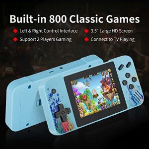 Handheld Game Console, 800 Classic FC Retro Game with 3.5″ LCD Screen, Portable Video Games, 1200mAh Rechargeable Battery, Support to Connect TV & 2 Players