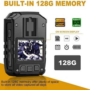 CammPro I826 1296P HD Police Body Camera,128G Memory,Waterproof Body Worn Camera,Premium Portable Body Camera with Audio Recording Wearable,Night Vision,GPS for Law Enforcement