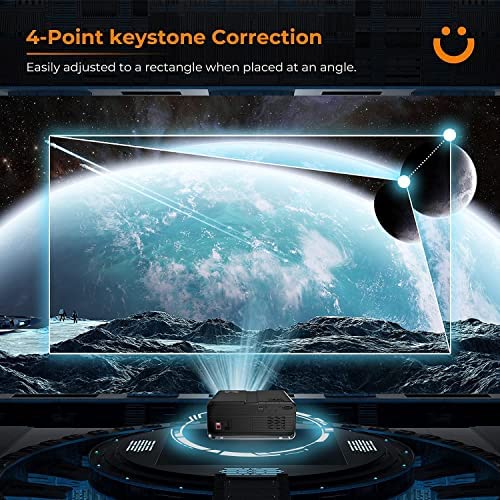 YABER V10 5G WiFi Bluetooth Projector 9800L Full HD 1080P 400 ANSI Lumen Projector Carry Bag Included Support 4K, 4D/4P Keystone&Zoom, Home Theater&Outdoor Video Projector for iOS/Android/PC/PPT/PS5 - Image 3