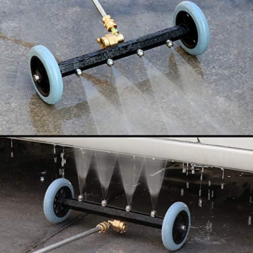 ZALALOVA Pressure Washer Undercarriage Cleaner, 16 Inch Power Washer Surface Cleaner Attachments, Under Car Wash Water Broom w/ 2 Pcs Extension Wand 1 Pc 60¡ã Angled Wand, 4000 PSI - Image 2