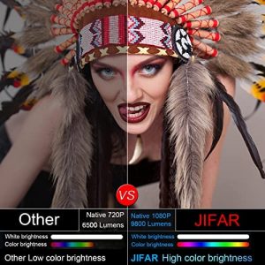 5G WiFi Bluetooth Projector, Native 1080P HD Mini Projector, JIFAR Portable Outdoor Projector with Bag, Home Theater Video Projector Support 4K, HDMI, USB, VGA, PC, TV Box, iOS & Android Phone