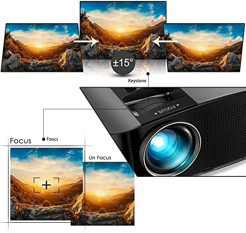 Projector, GooDee 2022 Upgraded Native 1080P Video Projector, 9500L Outdoor Movie Projector, 230" Supported Home Projector, Compatible with Fire TV Stick, PS4, HDMI, VGA, AV and USB, Black (YG600) - Image 4