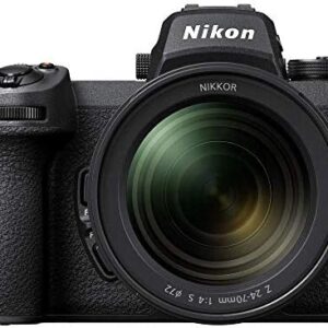 Nikon Z 7II Mirrorless Digital Camera 45.7MP with 24-70mm f/4 Lens (1656) + 64GB XQD Card + Corel Photo Software + Case + Color Filter Kit + Telephoto Lens + More – International Model (Renewed)