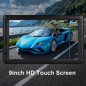 GPS Navigation for Car （9 Inch） Slimline Touch Screen Real Voice Direction ，USA Edition 2022 (Free Lifetime Updates) Turn-by-Turn Voice and Lane Guidance, Speed and Red Light Warning (American Brand)