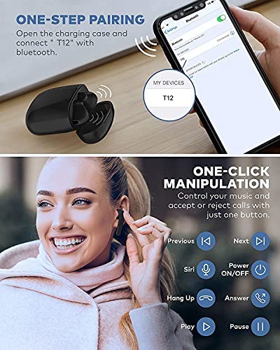 Wireless Earbuds, Bluetooth 5.1 Earbuds HiFi Sterero with 35H Playtime, IPX5 Waterproof True Wireless Earbuds with Microphone, Bluetooth Headphones for Sport and Working,for Android/iOS/Mac etc - Image 3