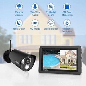 CasaCam VS802 Security Camera System with Touchscreen Monitor (720p Camera, 7″ Monitor)