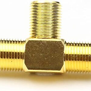 ANHAN F Type Female Splitter F Female to Female Connectors 3 Way F Type Female Satellite TV Signal Splitter RF Coax Coaxial Cable Adapters for TV Video Antenna 2Packs