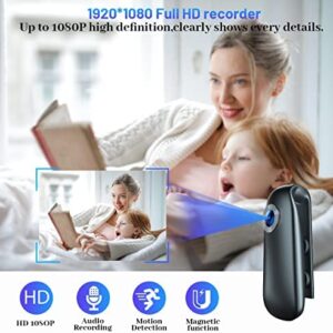 Small Body Camera 1080P Full HD ,Mini Spy Camera with 64GB Memory Card,Premium Portable Body Camera with Motion Detection Wearablefor Office, Law Enforcement, Security Guard(Black)