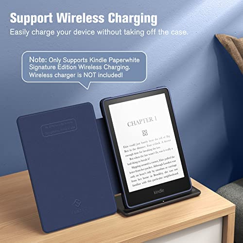 Fintie Hybrid Slim Case for 6.8" Kindle Paperwhite (11th Generation-2021) and Kindle Paperwhite Signature Edition - Shockproof Cover with Transparent Back Shell, Blooming Hibiscus - Image 5