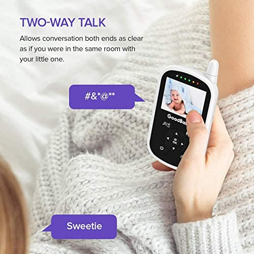 Video Baby Monitor with Camera and Audio - Auto Night Vision,Two-Way Talk, Temperature Monitor, VOX Mode, Lullabies, 960ft Range and Long Battery Life - Image 3