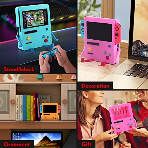 GRAPMKTG Charging Stand for Nintendo Switch OLED Accessories Portable Dock Compatible Cute Holder Playstand Video Game Room Decor Protector Gift Men Women Kids Boys Girls Adults Pink - Image 6