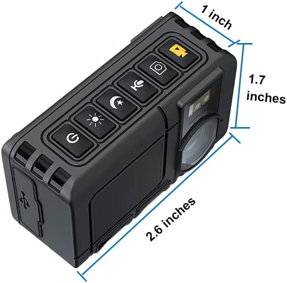 Oncheer 1080P Police Body Camera: Portable Night Vision Audio Video Cam with 64G SD Card, Waterproof Wearable Security Bodycam, Loop Recording 10h Recorder for Law Enforcement - Image 6