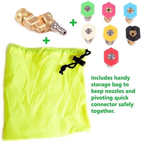 Pressure Washer Gun Accessories Kit: 4000 PSI Power Washer Wand Attachment w/High Pressure Extension, Pivot Connector, Male Adapter Parts & Quick Connect Water Spray Nozzles for Car Wash or Concrete - Image 9