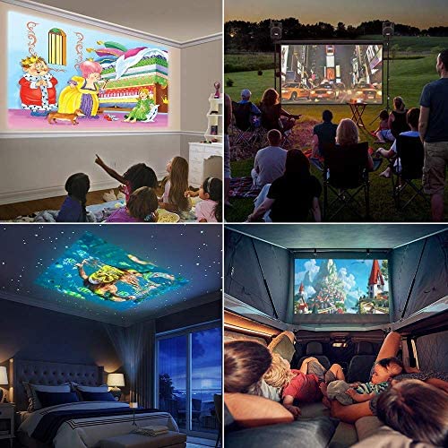 Mini Projector, PVO Portable Projector for Cartoon, Kids Gift, Outdoor Movie Projector, LED Pico Video Projector for Home Theater Movie Projector with HDMI USB Interfaces and Remote Control - Image 3