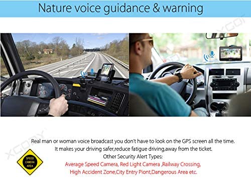 9inch Truck GPS Navigation for Car Big Touchscreen GPS Navigator Bluetooth AV-in XGODY 8GB ROM SAT NAV System Navigator Driving Alarm Lifetime map Updates - Image 8