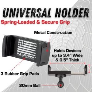 Bulletpoint Dash Mount Cell Phone Holder RAM Truck Compatible (2019+ 1500, 2500, 3500 and TRX) with 20mm Ball Mount – Compatible with iPhone and Android Smartphones (Dual Ball with 2 Phone Holders)