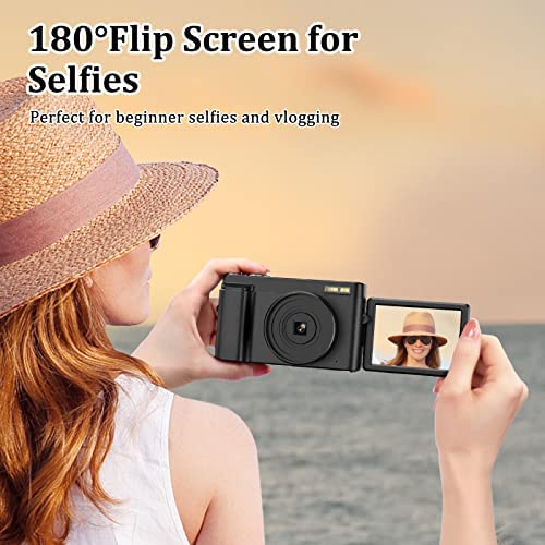 Digital Camera for Beginners, Travel Cameras for Photography, Upgrade Autofocus Function, 2.7K 48MP 16X Digital Zoom Flip Screen Video Camera for Student and Starter, with 2 Batteries - Image 5
