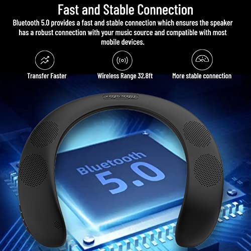 Neckband Speaker PS5 Bluetooth Adapter Accessories Set, BT5.1 Low Latency Wireless Audio Transmitter & Neck Wearable Speaker 3D Stereo Sound Headphone for PS5 Controller,Support FM Radio/Micro SD Card - Image 5