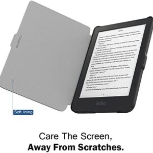 MoKo Case for Kobo Clara HD 6″ 2018 E-Reader Cover Case, Premium Ultra Compact Protective Sleep Wake Up Slim Lightweight Cover Case for Kobo Clara HD 6″ Tablet/e-Reader, Black