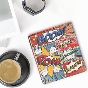 kwmobile Case Compatible with Amazon Kindle Oasis 10. Generation – Case PU e-Reader Cover – Comic Book Symbols Multicolor