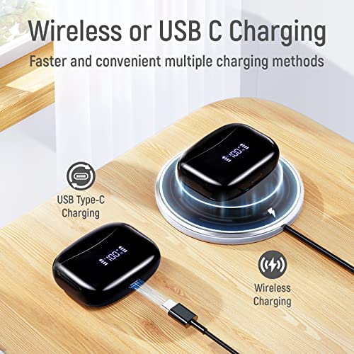Bluetoth Headphones 50H Playback True Wireless Earbuds with Wireless Charging Case Waterproof Earphones in-Ear Headset with Microphone for Android iOS Laptop TV Gaming Computer Sport ZINGBIRD-VEAT00L - Image 3