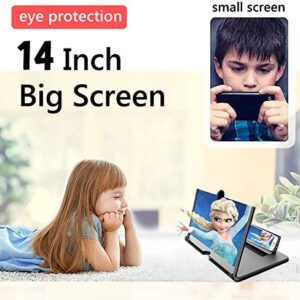 Smartphone Screen Magnifier Stand 14 Inch 3D Foldable Amplifier for Cell Phone with Adjustable Angle