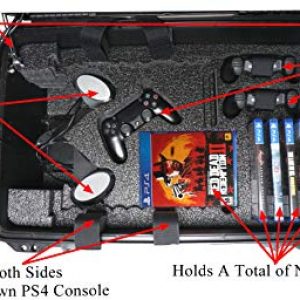 Case Club PlayStation 4 & PS4 Slim/Pro Portable Gaming Station with Built-in 24″ 1080p Monitor, Storage for Controllers, Games, and Included Speakers (PS4 & Accessories Not Included) Gen 2