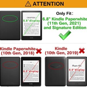 Kindle Paperwhite 2021 Cover – HOTCOOL Thinnest Lightest Smart PU Leather Case with Auto Sleep Wake for 6.8″ Kindle Paperwhite 11th Gen 2021 and Signature Edition, Vintage Sky Blue