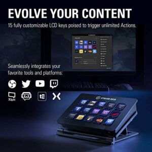 Elgato Stream Deck – Live Content Creation Controller with 15 Customizable LCD Keys, Adjustable Stand, for Windows 10 and macOS 10.13 or Late (10GAA9901)