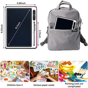 LCD Writing Tablet, 10.1 Inch Colorful Electronic Drawing Doodle Board with Leather Cover, Erasable Writing Pad for Office School Home Trip (Rose red)