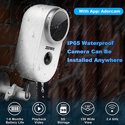 Security Camera Outdoor, 1080P HD Wireless Rechargeable Battery Powered WiFi Home Surveillance Camera with Waterproof, Night Vision, Motion Detection, 2-Way Audio and SD Storage - Image 2