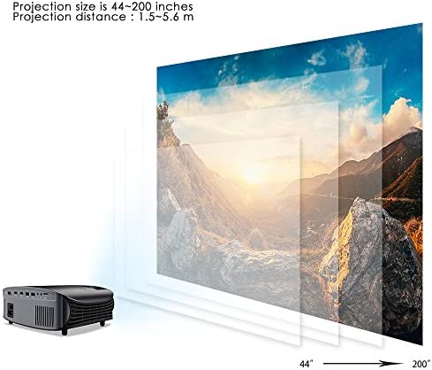 Projector, GooDee 2022 Upgraded Native 1080P Video Projector, 9500L Outdoor Movie Projector, 230" Supported Home Projector, Compatible with Fire TV Stick, PS4, HDMI, VGA, AV and USB, Black (YG600) - Image 5