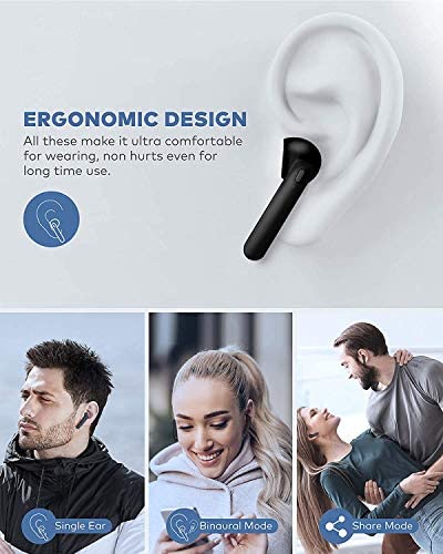 Wireless Earbuds, Bluetooth 5.1 Earbuds HiFi Sterero with 35H Playtime, IPX5 Waterproof True Wireless Earbuds with Microphone, Bluetooth Headphones for Sport and Working,for Android/iOS/Mac etc - Image 5
