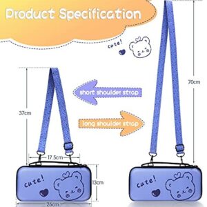 Weewooday Rabbit Protective Case and Carrying Case, Soft Slim Case Cover for Console and Controllers, Hard Shell Travel Carrying Bag with 12 Game Card Slots (Compatible with Switch)