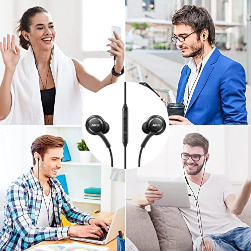 2022 USB C Headphones Earbuds for Samsung Galaxy S22 S21 Ultra 5G, Galaxy S20 FE, Galaxy S10, Note 10 - Designed by AKG - Braided Cable with Microphone and Volume Remote Type-C Connector - Black - Image 7
