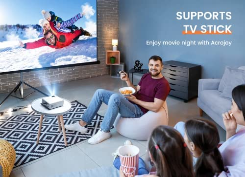 WiFi Mini Projector, ACROJOY 9000 Lumens Video Projector w/ Tripod, HD 1080P & 240" Display Supported, Portable Movie Outdoor Projector Compatible with TV Stick, HDMI, VGA, TF, AV, USB, iOS & Android… - Image 6