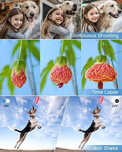 Digital Camera 2.7K 48MP Vlogging Camera, Auto Focus Digital Point and Shoot Camera with 32GB Memory Card,16X Zoom, Time Lapse Digital Cameras for 8-15 Years Kids Teenagers Students Boys Girls - Image 5