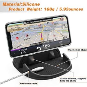 Loncaster Car Phone Holder, Car Phone Mount Silicone Car Pad Mat for Various Dashboards, Slip Free Desk Phone Stand Compatible with iPhone, Samsung, Android Smartphones, GPS Devices and More, Black