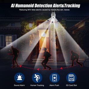 Security Camera Outdoor, Wireless WiFi IP Camera Home Security System 360° View,Motion Detection, auto Tracking,Two Way Talk,HD 1080P pan Tile Full Color Night Vision Boavision