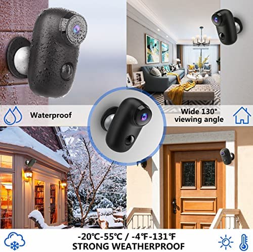 Wireless Rechargeable Battery Powered Security Camera Outdoor, 1080P 2.4G WiFi IP Camera with Night Vision, Motion Detection and 2-Way Audio, IP65 Waterproof Outdoor/Indoor ,Cloud Service- Black - Image 6