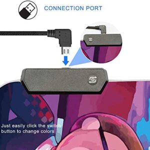 Bimormat RGB Mouse Pad LED Light Gaming Mouse Pad with Rubber Base Colorful Computer Carpet Desk Mat for PC Laptop (35.4 * 15.7 inch) (9040rkmomo)