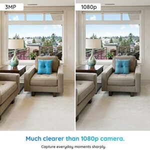 Home Security Camera System, Reolink 3MP HD Plug-in Indoor WiFi Camera, Pan Tilt Pet Camera, Baby Monitor, Night Vision, 2 Way Audio, Motion Alerts, 7 Day Free Cloud/Local SD Card Storage, E1(2 Pack)