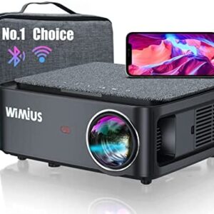 5G WiFi Bluetooth 4K Projector, WiMiUS K1 Outdoor Video Projector Native 1920×1080 LED Projector Support 60Hz 4P/4D Keystone, Zoom 500″ Screen PPT 150,000H Works with PC DVD PS5 Smartphones
