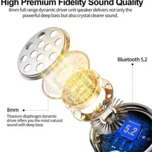 Bluetooth Wireless Earbuds,Kurdene S8 Deep Bass Sound 38H Playtime IPX8 Waterproof Earphones Call Clear with Microphone in-Ear Bluetooth Headphones Comfortable for iPhone, Android