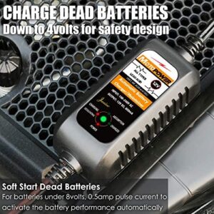 MOTOPOWER MP00205A 12V 800mA Automatic Battery Charger, Battery Maintainer, Trickle Charger, and Battery Desulfator